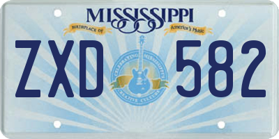 MS license plate ZXD582