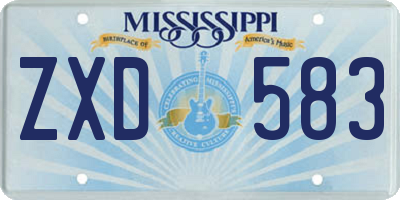 MS license plate ZXD583