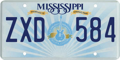 MS license plate ZXD584