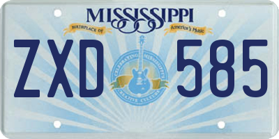 MS license plate ZXD585