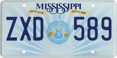 MS license plate ZXD589