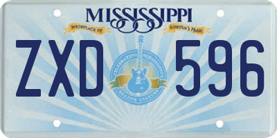 MS license plate ZXD596