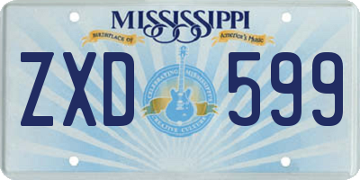 MS license plate ZXD599