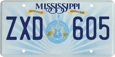MS license plate ZXD605