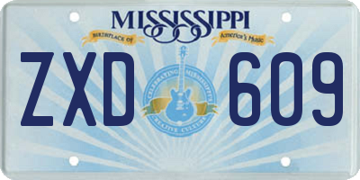 MS license plate ZXD609