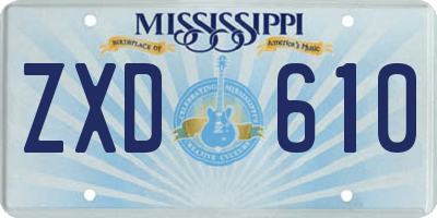 MS license plate ZXD610