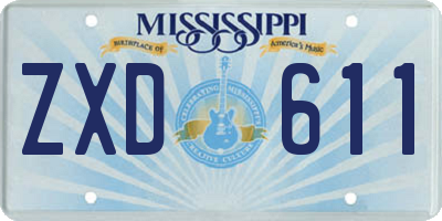 MS license plate ZXD611