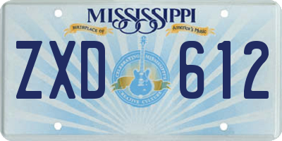 MS license plate ZXD612