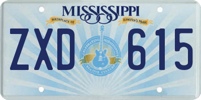 MS license plate ZXD615