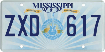 MS license plate ZXD617