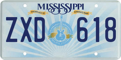 MS license plate ZXD618