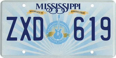 MS license plate ZXD619