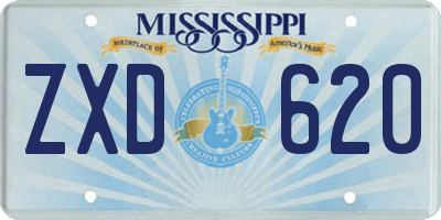 MS license plate ZXD620