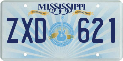 MS license plate ZXD621