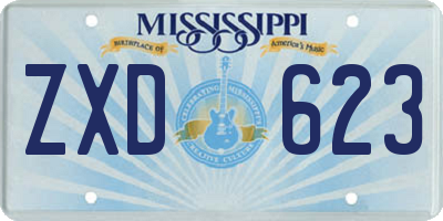 MS license plate ZXD623