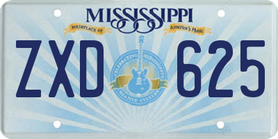 MS license plate ZXD625