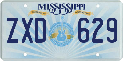 MS license plate ZXD629