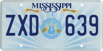 MS license plate ZXD639