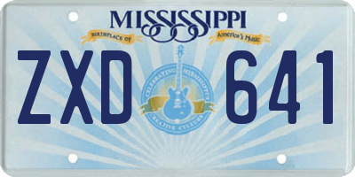 MS license plate ZXD641