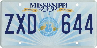 MS license plate ZXD644