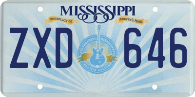 MS license plate ZXD646