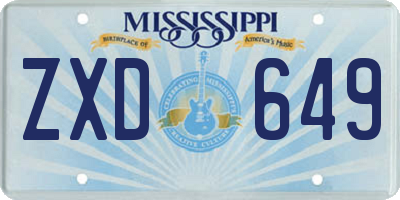MS license plate ZXD649