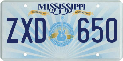 MS license plate ZXD650