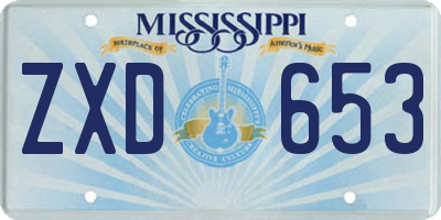 MS license plate ZXD653