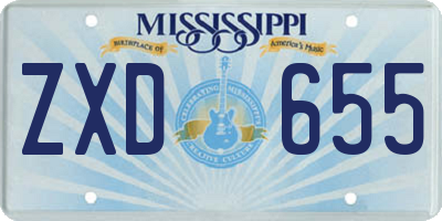 MS license plate ZXD655