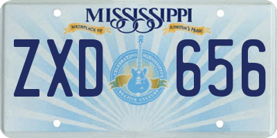 MS license plate ZXD656