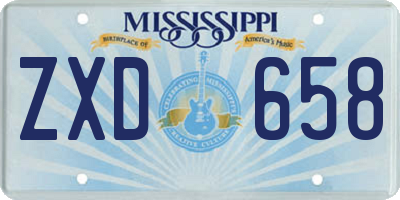 MS license plate ZXD658
