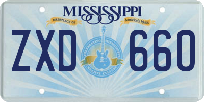 MS license plate ZXD660