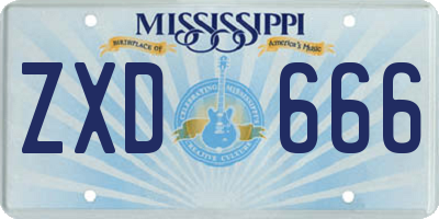 MS license plate ZXD666