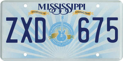 MS license plate ZXD675