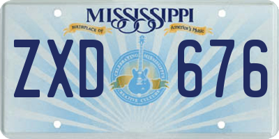 MS license plate ZXD676