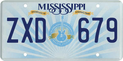 MS license plate ZXD679