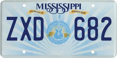 MS license plate ZXD682