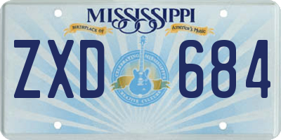 MS license plate ZXD684