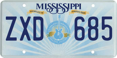 MS license plate ZXD685