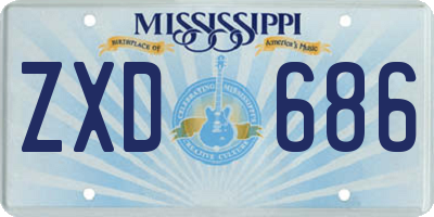 MS license plate ZXD686