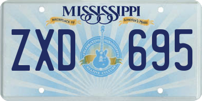 MS license plate ZXD695