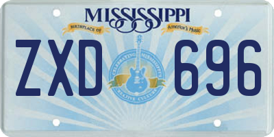 MS license plate ZXD696