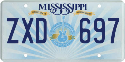MS license plate ZXD697