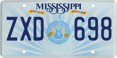MS license plate ZXD698