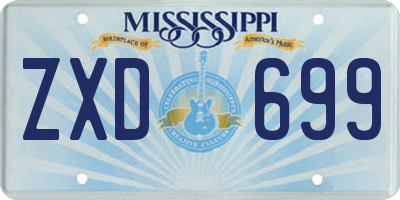 MS license plate ZXD699