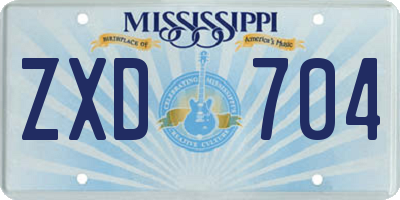 MS license plate ZXD704