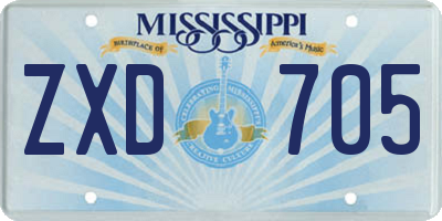 MS license plate ZXD705