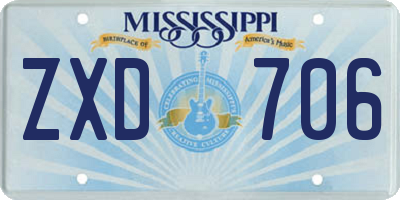 MS license plate ZXD706