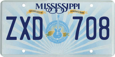 MS license plate ZXD708