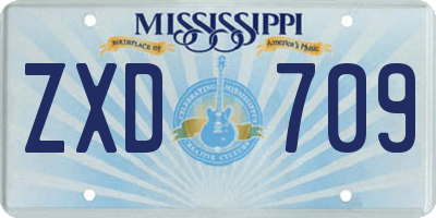 MS license plate ZXD709